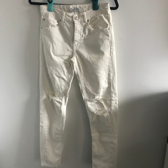 Zara Denim - White Distressed Jeans